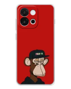 Чохол для OnePlus 13T з картинкою «Bored Ape — червоний фон»
