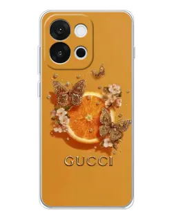 Чехол для OnePlus 13T с картинкой «Gucci — золотые бабочки»