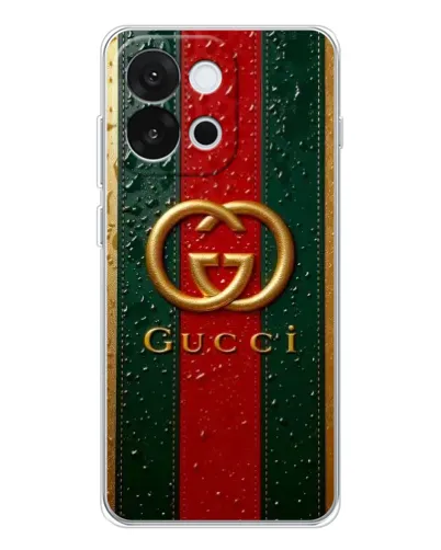 Чехол для OnePlus 13T с картинкой «Gucci — фирменная полоса и золото» Чехол для OnePlus 13T с картинкой «Gucci — фирменная полоса и золото»