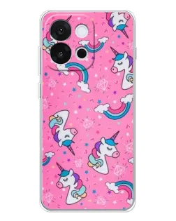 Чехол для OnePlus 13T с картинкой «Unicorn паттерн розовый» Чехол для OnePlus 13T с картинкой «Unicorn паттерн розовый»