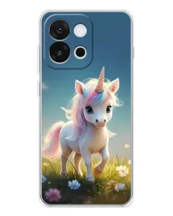 Чехол для OnePlus 13T с картинкой «Единорог на поляне» Чехол для OnePlus 13T с картинкой «Единорог на поляне»
