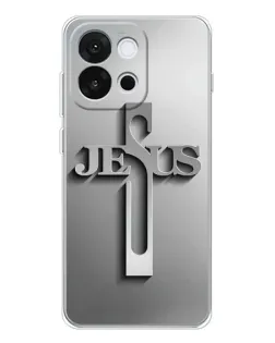 Чехол для OnePlus 13T с картинкой «Металлический крест Jesus»
