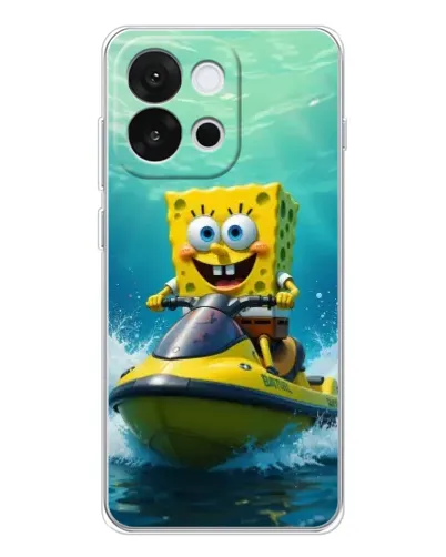 Чехол для OnePlus 13T с картинкой «Спанч Боб на гидроцикле» Чехол для OnePlus 13T с картинкой «Спанч Боб на гидроцикле»