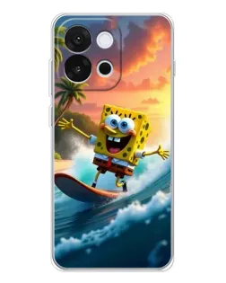 Чехол для OnePlus 13T с картинкой «Губка Боб серфингист»