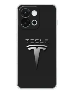 Чохол для OnePlus 13T з картинкою «Сталевий логотип Tesla»