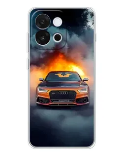 Чехол для OnePlus 13T с картинкой «Audi в огненном дыму»
