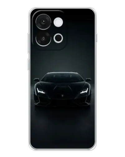 Чохол для OnePlus 13T з картинкою «Чорний Lamborghini Aventador»