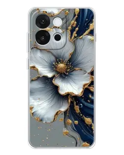 Чохол для OnePlus 13T з картинкою «Біла квітка та золотий флюїд» Чохол для OnePlus 13T з картинкою «Біла квітка та золотий флюїд»