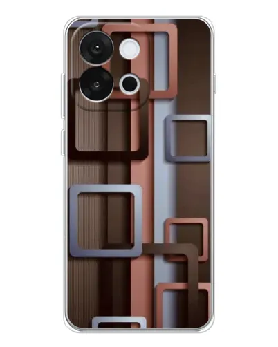 Чохол для OnePlus 13T з картинкою «Коричневі об'ємні квадрати»