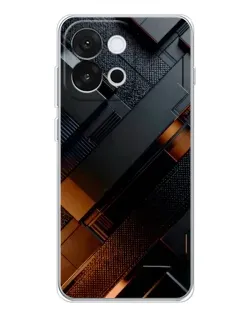 Чохол для OnePlus 13T з картинкою «Чорні геометричні блоки»