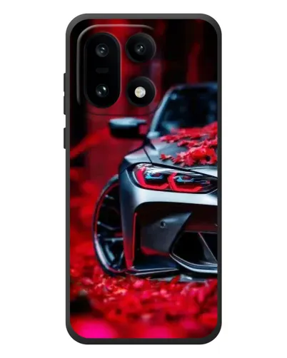 Чехол для OnePlus 15 с картинкой «Спортивная BMW и цветы»
