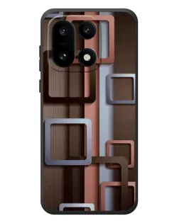 Чехол для OnePlus 15 с картинкой «Коричневые объемные квадраты»