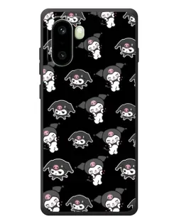 Чехол для OnePlus 15R с картинкой «Черный паттерн Kuromi»