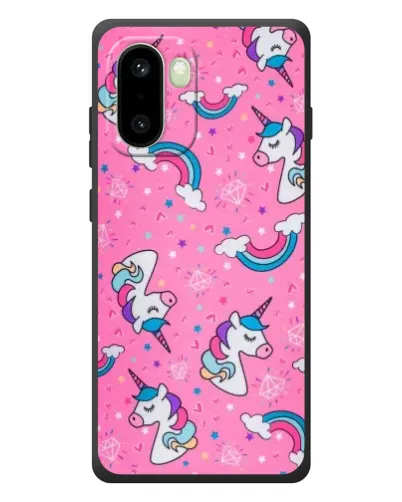 Чехол для OnePlus 15R с картинкой «Unicorn паттерн розовый»