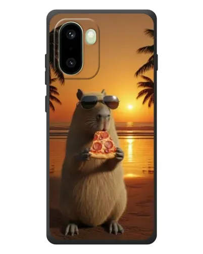 Чохол для OnePlus 15R з картинкою «Капібара з піцою»
