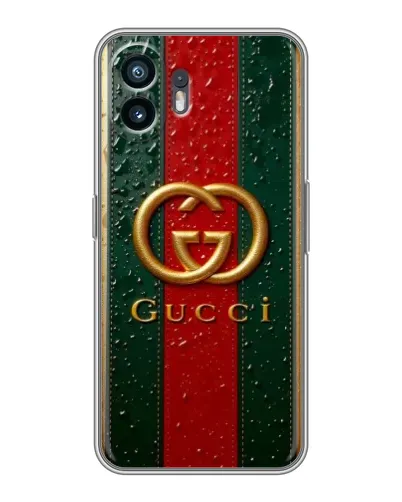 Чехол для OnePlus 15T с картинкой «Gucci — фирменная полоса и золото» Чехол для OnePlus 15T с картинкой «Gucci — фирменная полоса и золото»