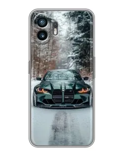 Чехол для OnePlus 15T с картинкой «BMW в зимнем лесу»