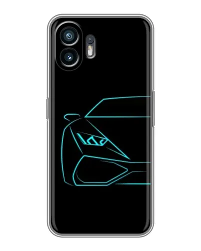 Чохол для OnePlus 15T з картинкою «Блакитний силует Lamborghini»