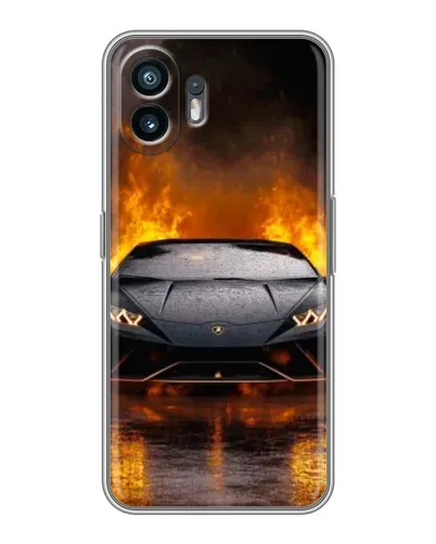 Чохол для OnePlus 15T з картинкою «Lamborghini у вогні»