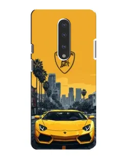 Чохол для OnePlus 7 з картинкою «Жовтий Lamborghini місто»