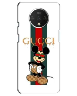 Чохол для OnePlus 7T з картинкою «Міккі Маус Gucci — смуги»