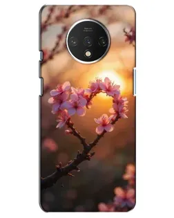 Чехол для OnePlus 7T с картинкой «Розовый цвет сердце на фоне заката» Чехол для OnePlus 7T с картинкой «Розовый цвет сердце на фоне заката»