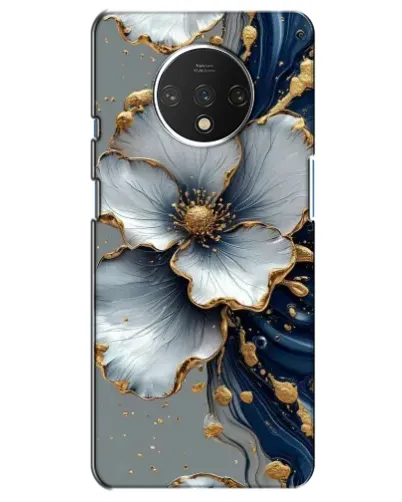 Чехол для OnePlus 7T с картинкой «Белый цветок и золотой флюид» Чехол для OnePlus 7T с картинкой «Белый цветок и золотой флюид»