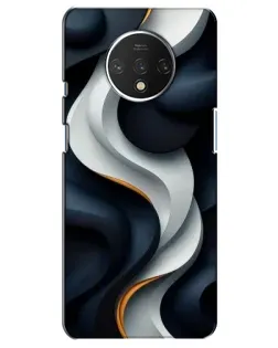 Чехол для OnePlus 7T с картинкой «Объемные черно-белые ленты» Чехол для OnePlus 7T с картинкой «Объемные черно-белые ленты»