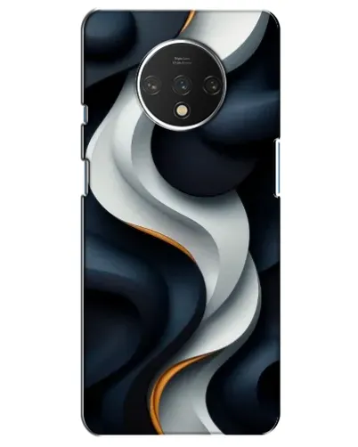 Чехол для OnePlus 7T с картинкой «Объемные черно-белые ленты» Чехол для OnePlus 7T с картинкой «Объемные черно-белые ленты»