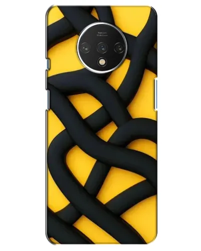 Чехол для OnePlus 7T с картинкой «Черное желтое переплетение» Чехол для OnePlus 7T с картинкой «Черное желтое переплетение»