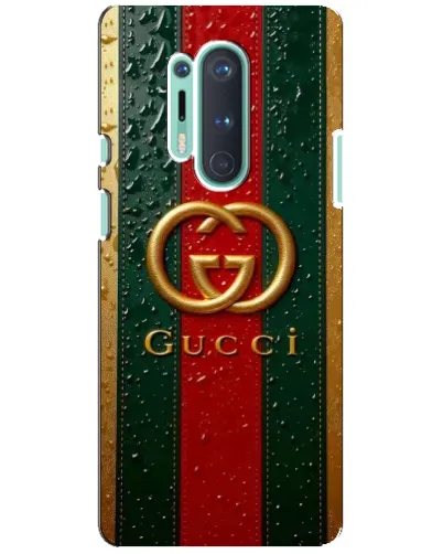 Чехол для OnePlus 8 Pro с картинкой «Gucci — фирменная полоса и золото» Чехол для OnePlus 8 Pro с картинкой «Gucci — фирменная полоса и золото»