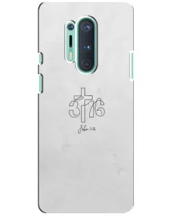 Чехол для OnePlus 8 Pro с картинкой «Иоанна 3:16 Крест»
