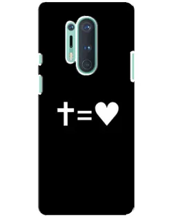 Чехол для OnePlus 8 Pro с картинкой «Крест и Сердце»