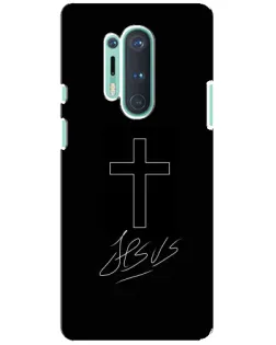 Чехол для OnePlus 8 Pro с картинкой «Графический крест Jesus»