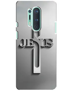Чехол для OnePlus 8 Pro с картинкой «Металлический крест Jesus»