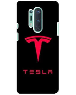 Чохол для OnePlus 8 Pro з картинкою «Tesla Red Logo»