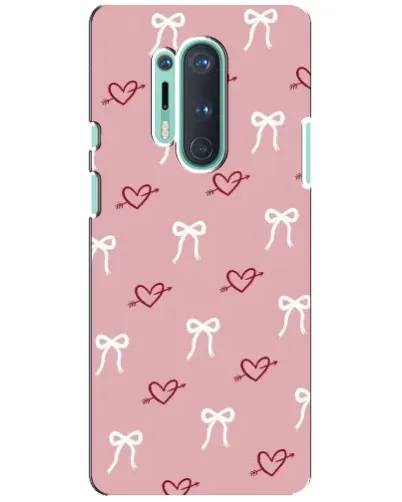 Чохол для OnePlus 8 Pro з картинкою «Серця та банти»