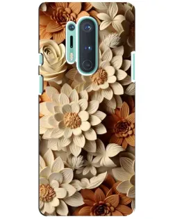 Чехол для OnePlus 8 Pro с картинкой «Бежевый флористический декор» Чехол для OnePlus 8 Pro с картинкой «Бежевый флористический декор»