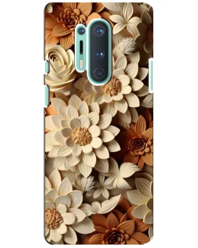 Чехол для OnePlus 8 Pro с картинкой «Бежевый флористический декор» Чехол для OnePlus 8 Pro с картинкой «Бежевый флористический декор»