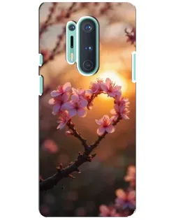 Чехол для OnePlus 8 Pro с картинкой «Розовый цвет сердце на фоне заката» Чехол для OnePlus 8 Pro с картинкой «Розовый цвет сердце на фоне заката»