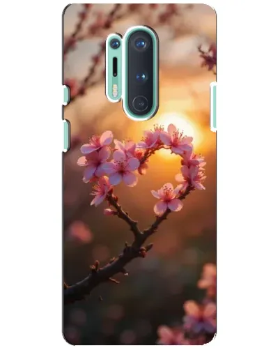 Чехол для OnePlus 8 Pro с картинкой «Розовый цвет сердце на фоне заката» Чехол для OnePlus 8 Pro с картинкой «Розовый цвет сердце на фоне заката»