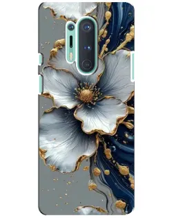 Чехол для OnePlus 8 Pro с картинкой «Белый цветок и золотой флюид» Чехол для OnePlus 8 Pro с картинкой «Белый цветок и золотой флюид»
