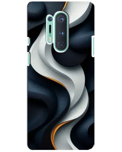 Чехол для OnePlus 8 Pro с картинкой «Объемные черно-белые ленты» Чехол для OnePlus 8 Pro с картинкой «Объемные черно-белые ленты»