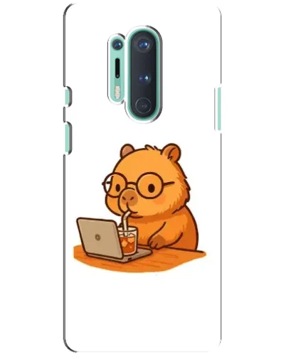 Чехол для OnePlus 8 Pro с картинкой «Капибара с ноутбуком» Чехол для OnePlus 8 Pro с картинкой «Капибара с ноутбуком»