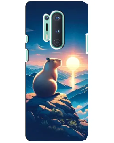 Чехол для OnePlus 8 Pro с картинкой «Закат солнца с капибарой» Чехол для OnePlus 8 Pro с картинкой «Закат солнца с капибарой»