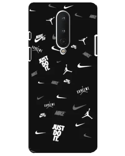Чохол для OnePlus 8 з картинкою «Nike Black Pattern»