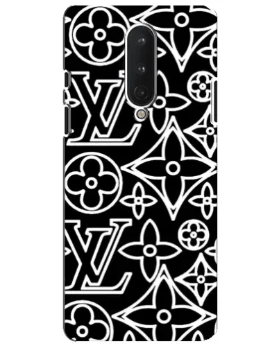 Чохол для OnePlus 8 з картинкою «Чорно-білий візерунок LV»