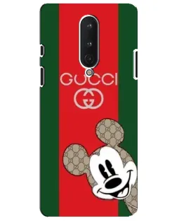 Чохол для OnePlus 8 з картинкою «Gucci — смуги та Міккі»