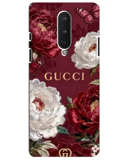 Чохол для OnePlus 8 з картинкою «Gucci — бордові троянди»