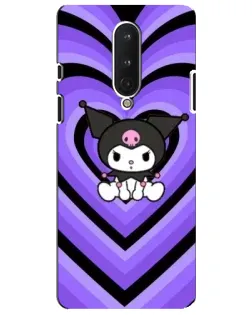 Чохол для OnePlus 8 з картинкою «Kuromi та фіолетові серця»